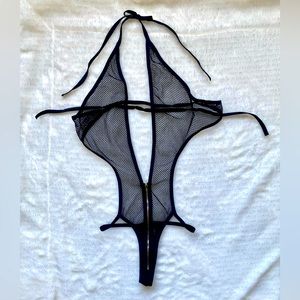 Black Mesh Suspender Lingerie